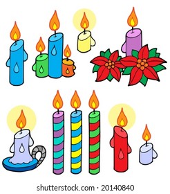 Candles collection - vector illustration.