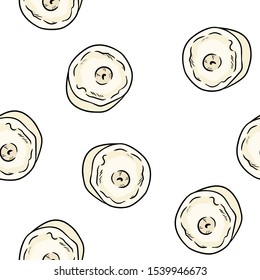 Candles comic style doodles top view seamless pattern. Cozy boho template background tile