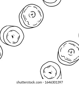 Candles comic style doodles top view seamless pattern. Cozy boho template background tile