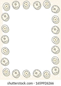 Candles in comic style doodles top view postcard template. Letter format banner with place for your text. Cozy boho poster ornament