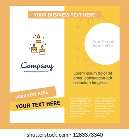 Candles  Company Brochure Template. Vector Busienss Template