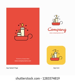Candles Company Logo App Icon and Splash Page Design. Creative Business App Design Elements