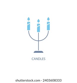 candles concept line icon. Simple element illustration. candles concept outline symbol design.