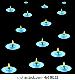 candles in the dark composition, abstract art illustration