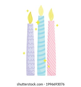 candles decoration burning isolated icon