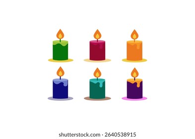 candles  design vector on white background