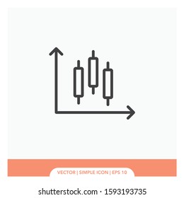 Candles diagram graphic Icon Vector Illustration