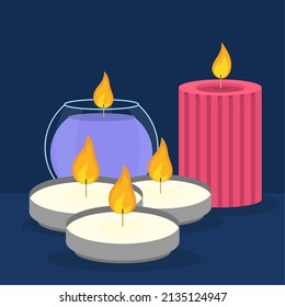 candles different color decoration design
