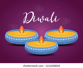 candles diwali festival isolated icon