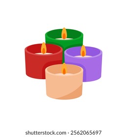 Candles, Diwali, Hindu, Indian Symbol Illustration