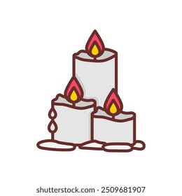 Iconos llenos de velas, Ilustración vectorial