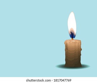 Candles Flame Fire Light Isolated on Pastel color Background. 
vector illustration.