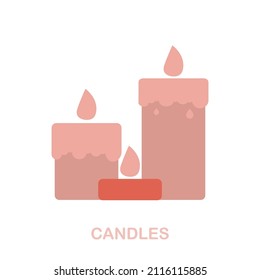Candles flat icon. Colored element sign from spa therapy collection. Flat Candles icon sign for web design, infographics and more.