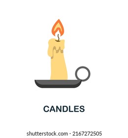 Candles flat icon. Colored element sign from christmas collection. Flat Candles icon sign for web design, infographics and more.