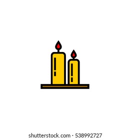 Candles flat outline icon