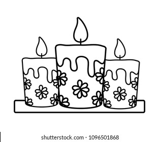Candles with floral design 