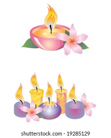Candles and flowers icons