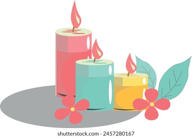 Candles and flowers are ready for a romantic evening