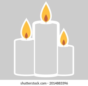 candles halloween sticker. Vector illustration
