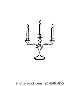 Velas dibujadas a mano ilustración. Icono de Vector de velas