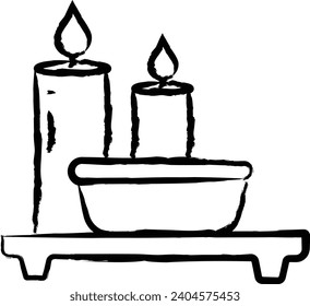 Candles hand drawn vector illustration