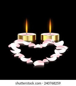 candles and heart
