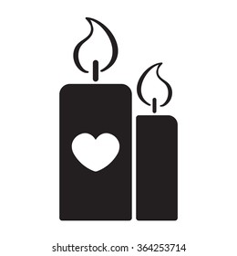 candles with heart