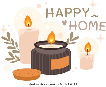 Candles-Hygge-Komposition, Vektorgrafik