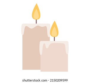 Icono de velas. Quema de velas perfumadas decorativas. Spa, aromaterapia, concepto de relajación. Ilustración plana del vector