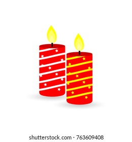 Candles icon, Christmas symbol, flat design template, vector illustration
