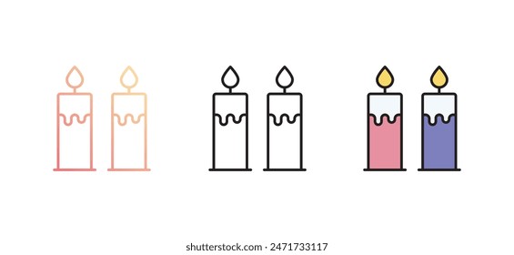 Diseño de icono de velas con fondo blanco ilustración de stock