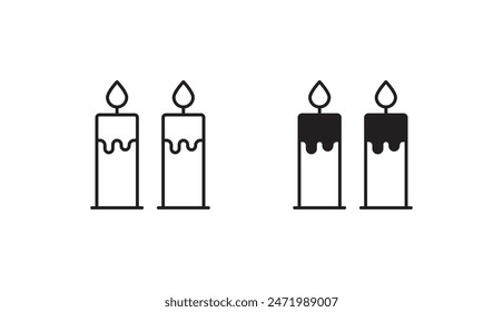 Candles icon design with white background stock illustration