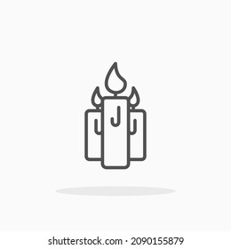 Candles icon. Editable Stroke and pixel perfect. Outline style. Vector illustration. Enjoy this icon for your project.