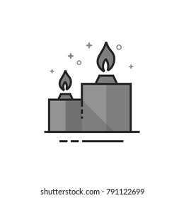 Candles icon in flat outlined grayscale style. Vector illustration.