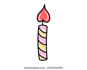 Candles Icon with Heart Decoration