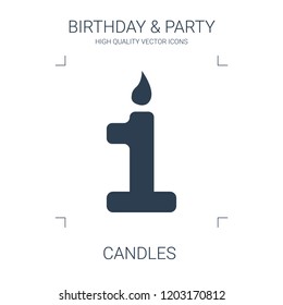 candles icon. high quality filled candles icon on white background. from birthday party collection flat trendy vector candles symbol. use for web and mobile