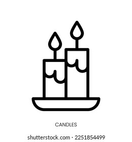 candles icon. Line Art Style Design Isolated On White Background