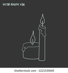 Candles icon line element. Vector illustration of candles icon line isolated on clean background for your web mobile app logo design.