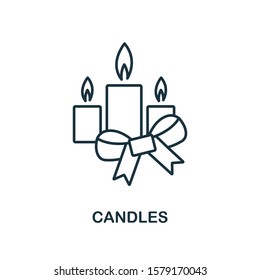 Candles icon. Line style element from christmas icon collection. Thin Candles icon for web design, apps, software, print usage.
