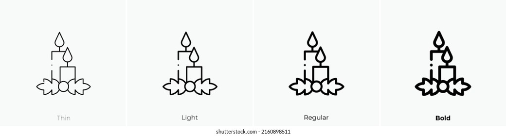 candles icon. Linear style sign isolated on white background. Vector illustration.