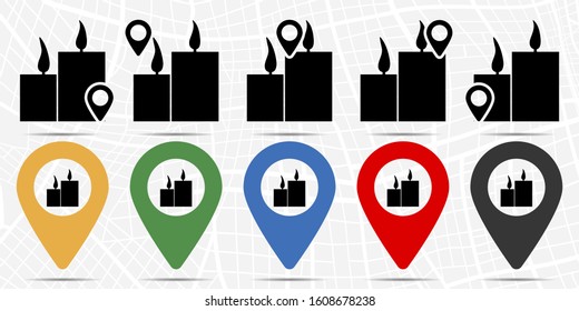 Candles icon in location set. Simple glyph, flat illustration element of christmas theme icons