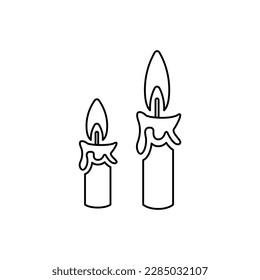 icono de velas en fondo blanco, ilustración vectorial