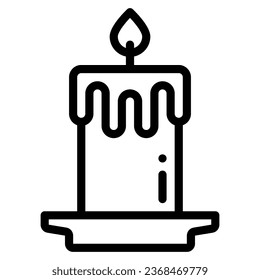 Icono de velas en estilo de contorno. Ilustración vectorial, adecuada para logotipo, web, diseño gráfico, ilustración, pegatina, libros, etc.