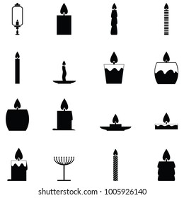 candles icon set