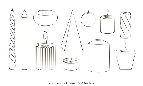 Candles icon set