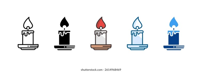 Candles Icon Set Multiple Style Collection