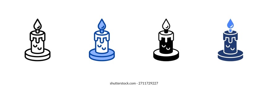Candles icon set multiple style collection