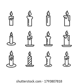 Candles icon set vector on trendy design