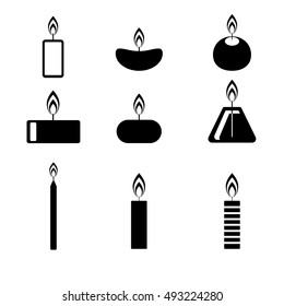 Candles icon. Silhouette flat design vector illustration