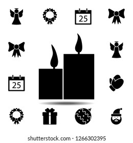Candles icon. Simple glyph vector element of Christmas, New Year and holidays icons set for UI and UX, website or mobile application